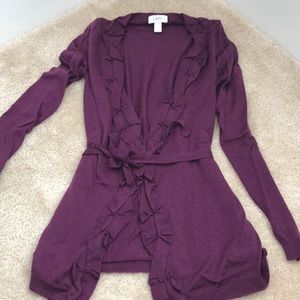 LOFT Ruffled Cardigan